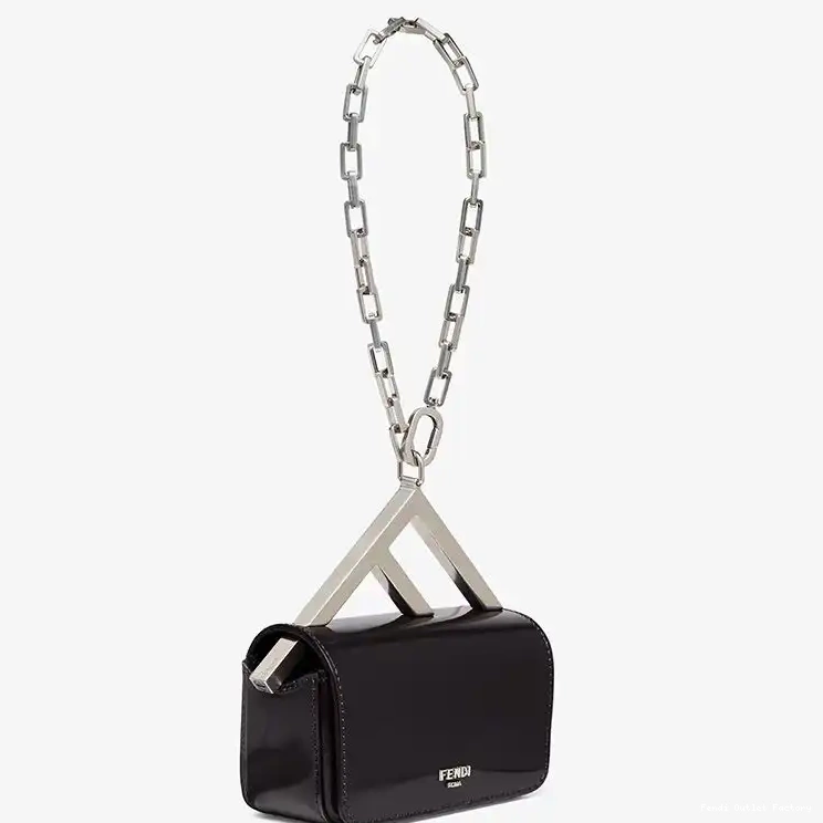 Vintage HOT F In Calf Fendi Bag Leather Nano Black 0420